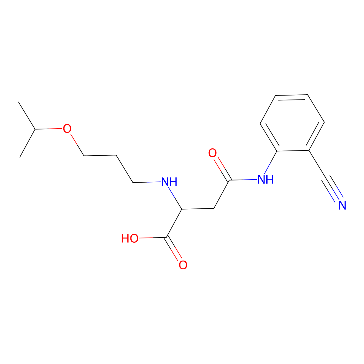4-((2-Cyanophenyl)amino)-2-((3-isopropoxypropyl)amino)-4-oxobutanoic acid molecular structure, CAS 1047678-82-9