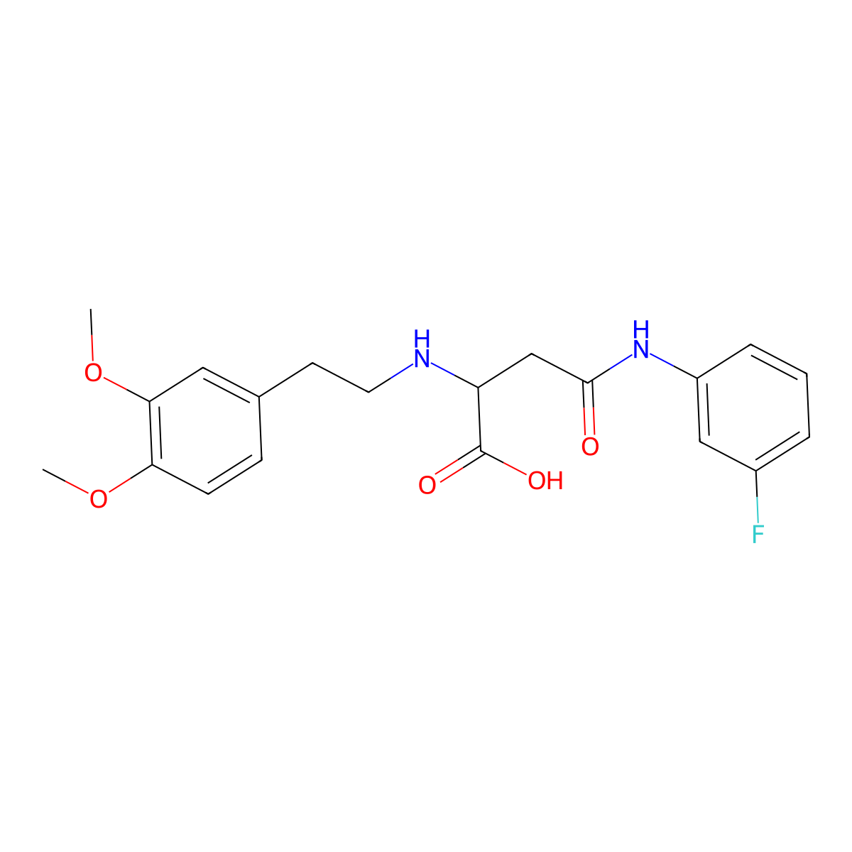 2-((3,4-Dimethoxyphenethyl)amino)-4-((3-fluorophenyl)amino)-4-oxobutanoic acid molecular structure, CAS 1047678-83-0