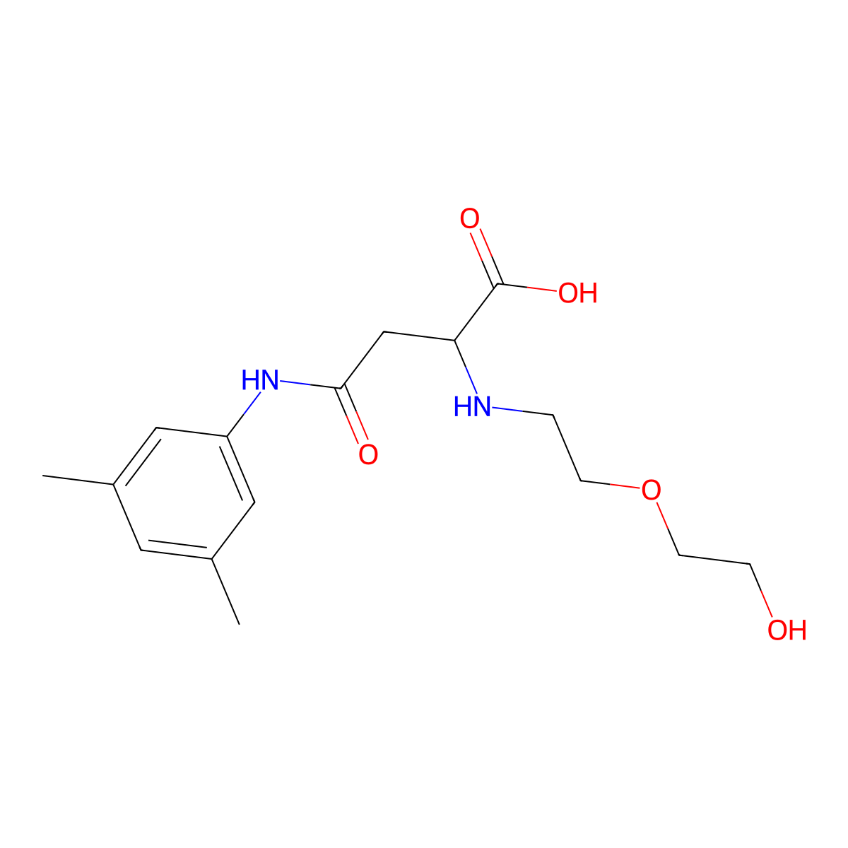 4-((3,5-Dimethylphenyl)amino)-2-((2-(2-hydroxyethoxy)ethyl)amino)-4-oxobutanoic acid molecular structure, CAS 1047678-84-1