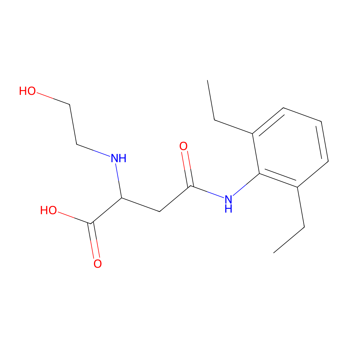 4-((2,6-Diethylphenyl)amino)-2-((2-hydroxyethyl)amino)-4-oxobutanoic acid molecular structure, CAS 1047678-94-3