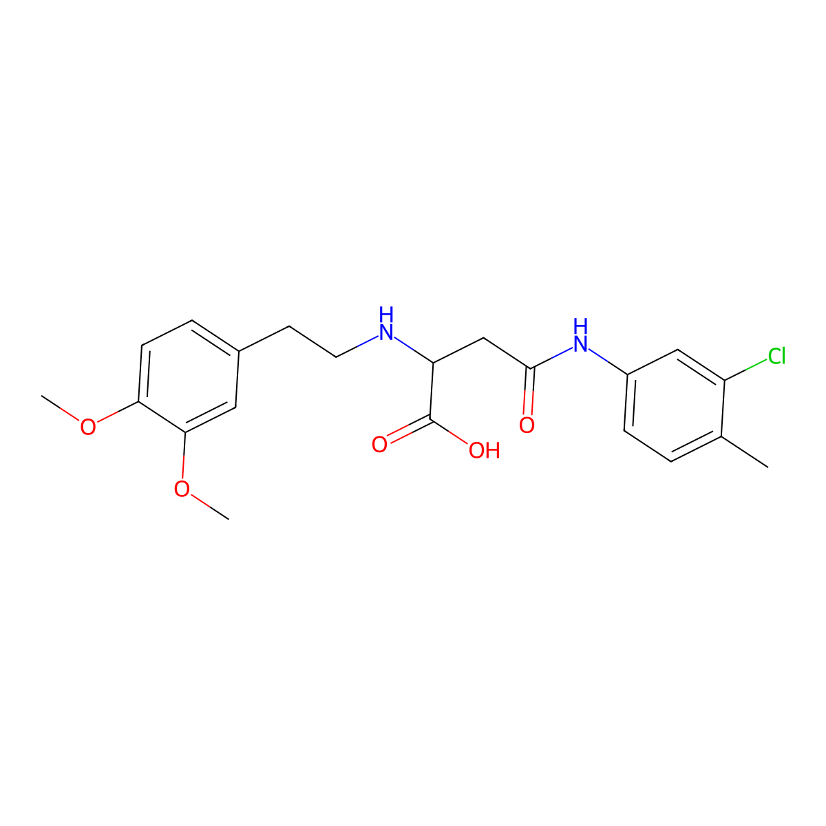 4-((3-Chloro-4-methylphenyl)amino)-2-((3,4-dimethoxyphenethyl)amino)-4-oxobutanoic acid molecular structure, CAS 1047678-96-5