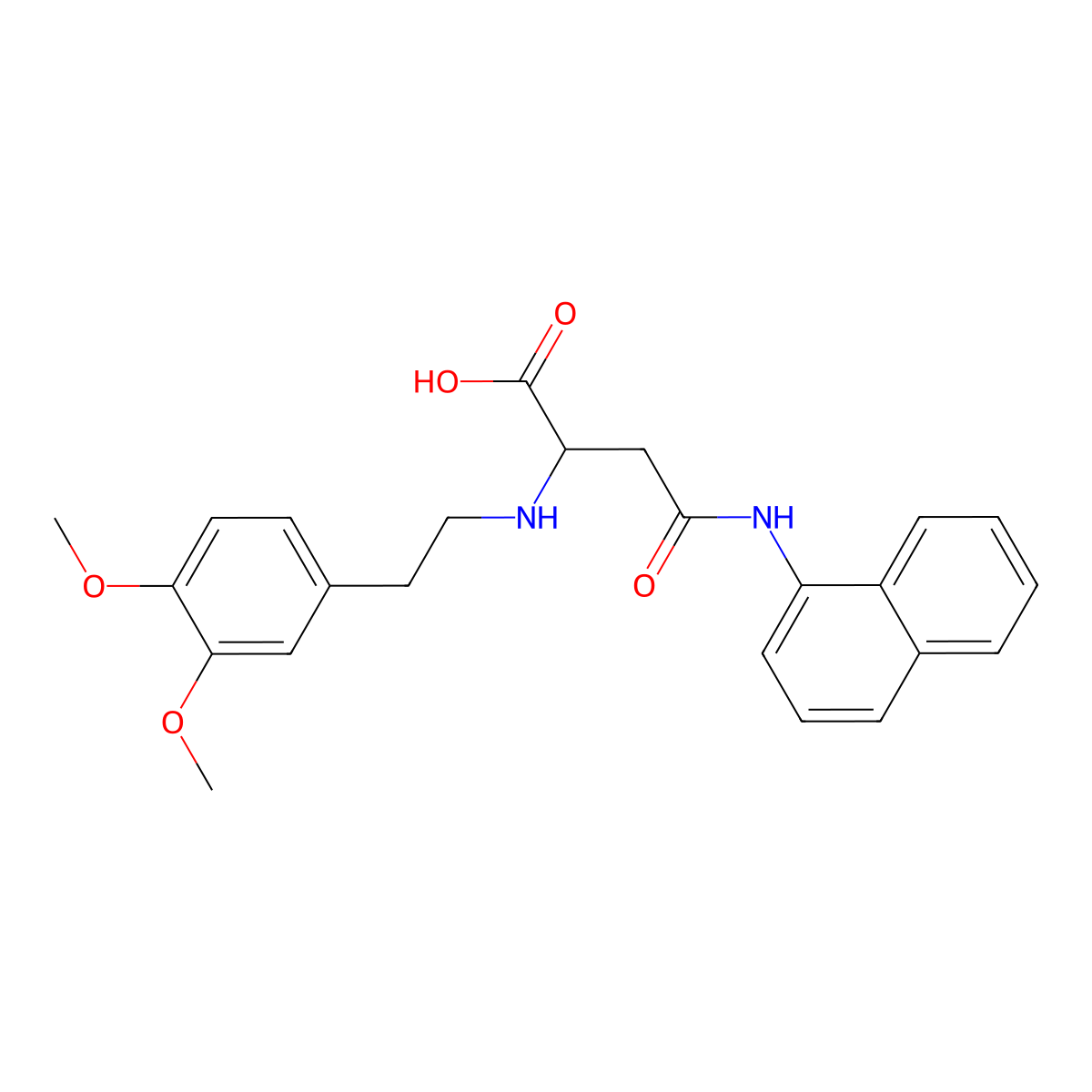 2-((3,4-Dimethoxyphenethyl)amino)-4-(naphthalen-1-ylamino)-4-oxobutanoic acid molecular structure, CAS 1047679-02-6