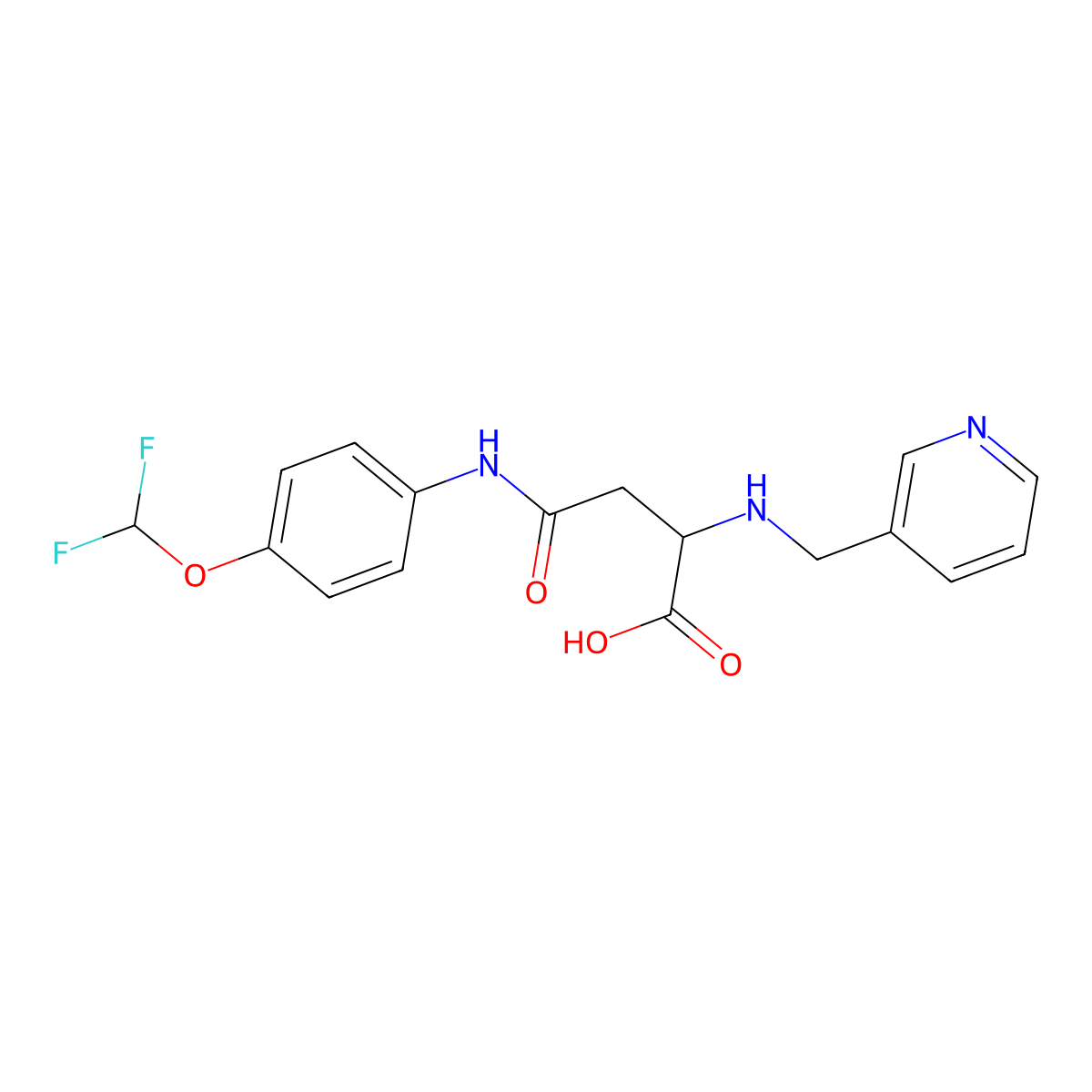 4-((4-(Difluoromethoxy)phenyl)amino)-4-oxo-2-((pyridin-3-ylmethyl)amino)butanoic acid molecular structure, CAS 1047679-22-0
