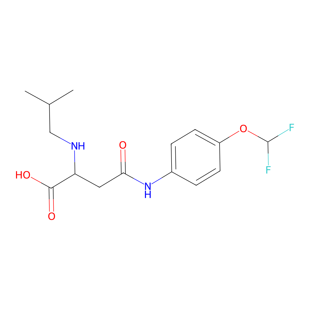 4-((4-(Difluoromethoxy)phenyl)amino)-2-(isobutylamino)-4-oxobutanoic acid molecular structure, CAS 1047679-24-2