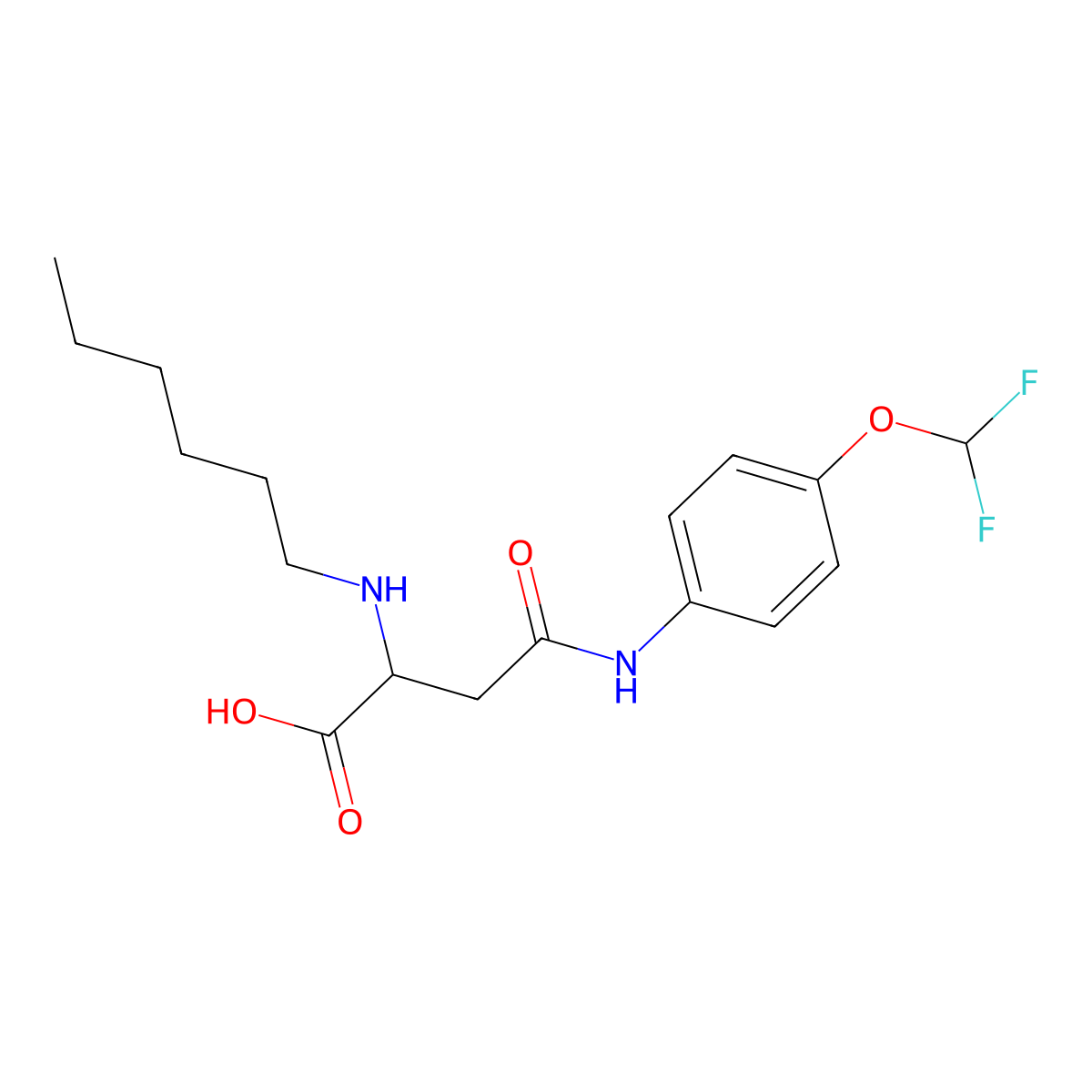 4-((4-(Difluoromethoxy)phenyl)amino)-2-(hexylamino)-4-oxobutanoic acid molecular structure, CAS 1047679-31-1