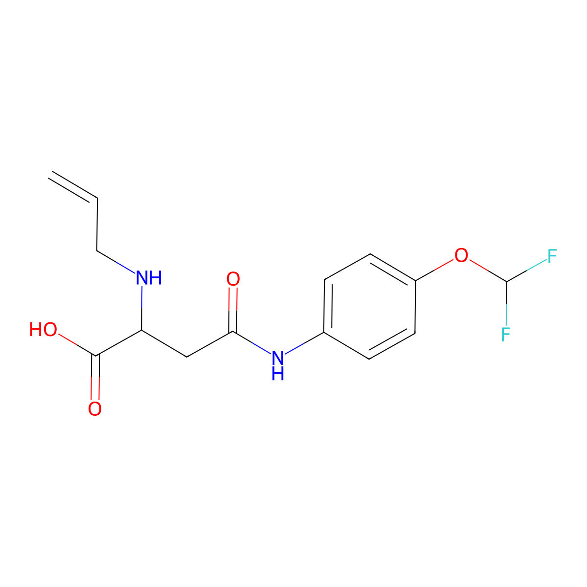 2-(Allylamino)-4-((4-(difluoromethoxy)phenyl)amino)-4-oxobutanoic acid molecular structure, CAS 1047679-33-3