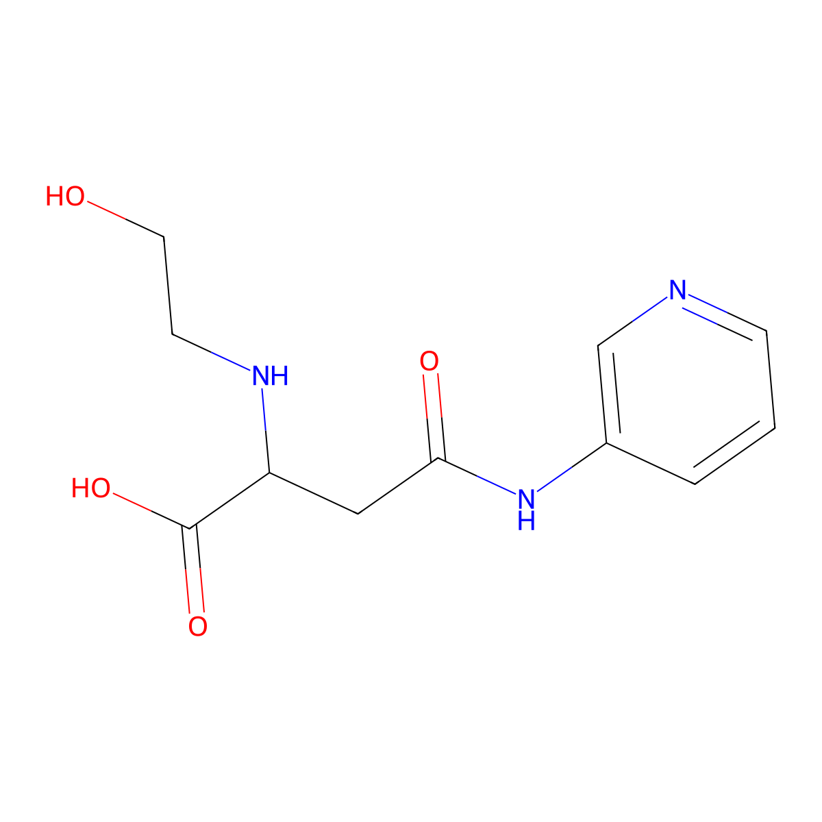 2-((2-Hydroxyethyl)amino)-4-oxo-4-(pyridin-3-ylamino)butanoic acid molecular structure, CAS 1047679-34-4