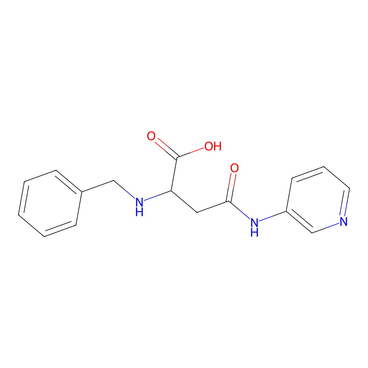 2-(Benzylamino)-4-oxo-4-(pyridin-3-ylamino)butanoic acid molecular structure, CAS 1047679-36-6