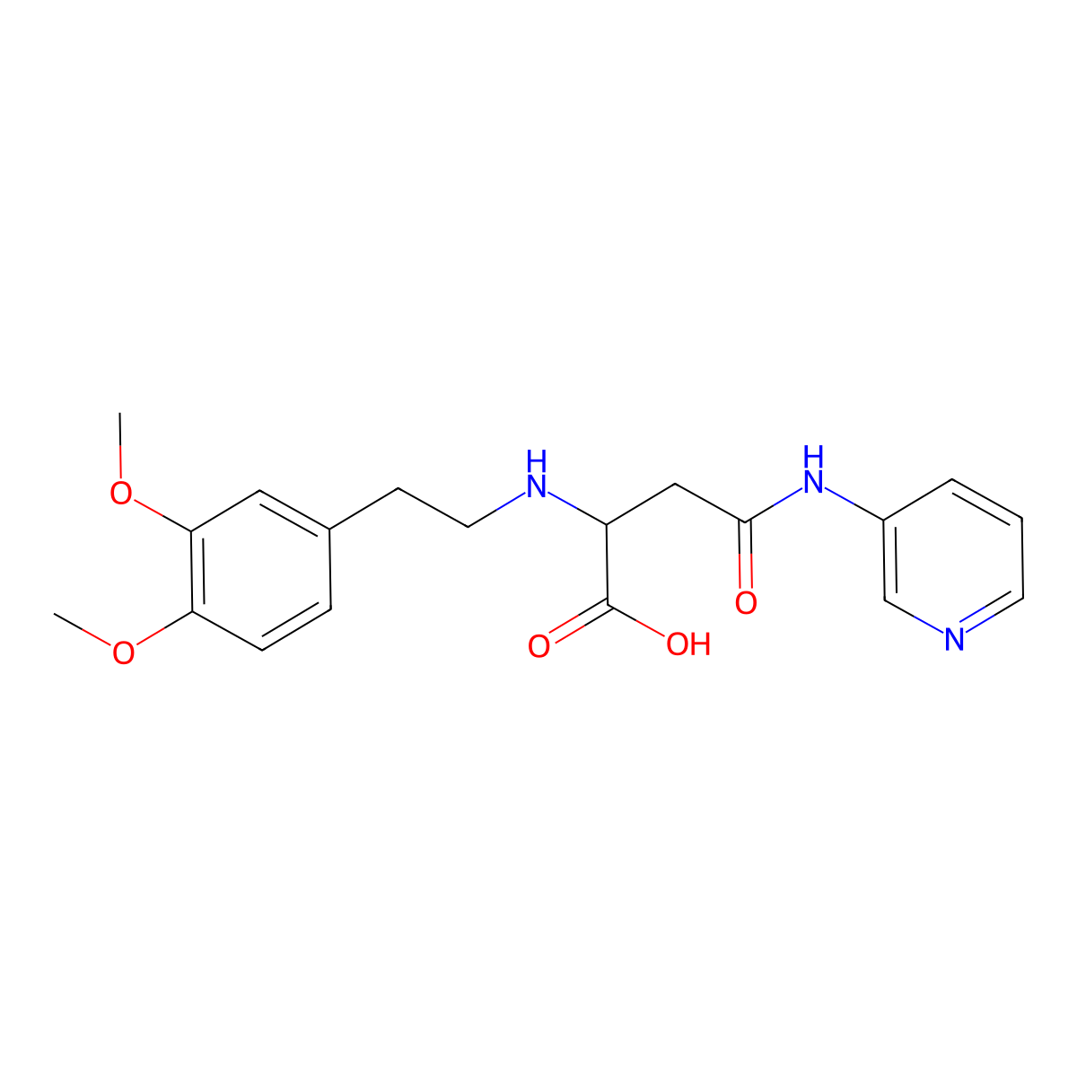 2-{[2-(3,4-Dimethoxyphenyl)ethyl]amino}-3-[(pyridin-3-YL)carbamoyl]propanoic acid molecular structure, CAS 1047679-48-0