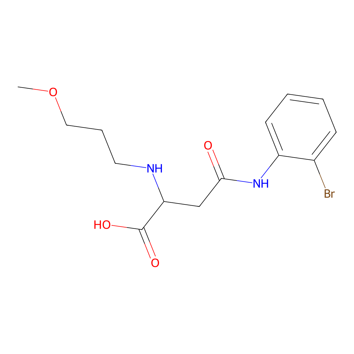 4-((2-Bromophenyl)amino)-2-((3-methoxypropyl)amino)-4-oxobutanoic acid molecular structure, CAS 1047679-64-0