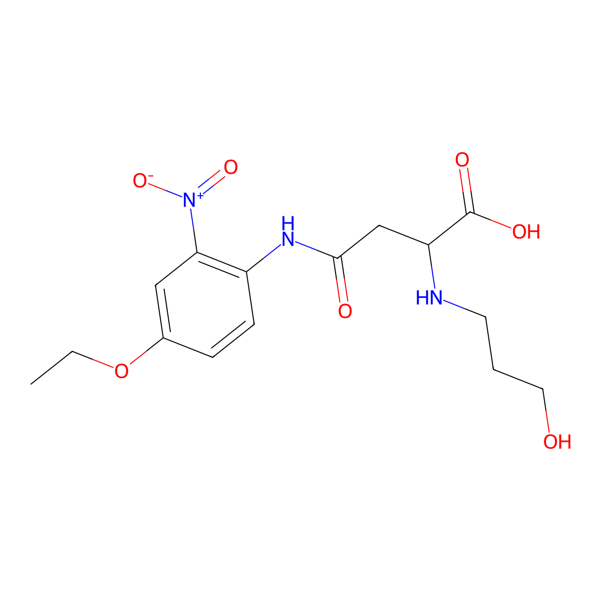 4-((4-Ethoxy-2-nitrophenyl)amino)-2-((3-hydroxypropyl)amino)-4-oxobutanoic acid molecular structure, CAS 1047679-80-0