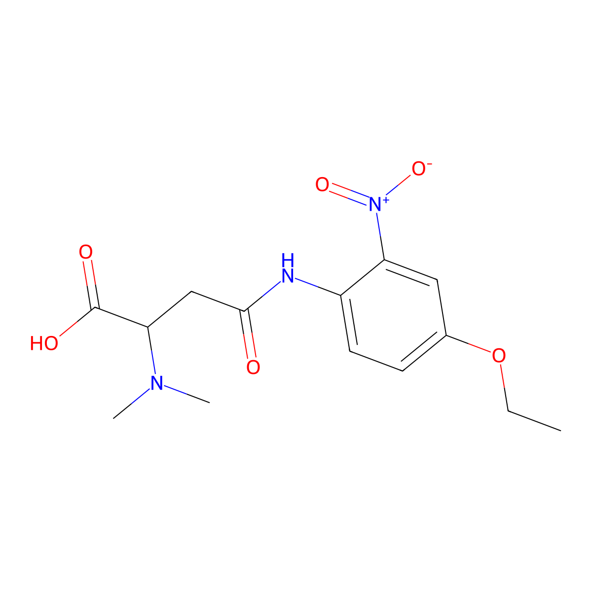 2-(Dimethylamino)-4-((4-ethoxy-2-nitrophenyl)amino)-4-oxobutanoic acid molecular structure, CAS 1047679-95-7
