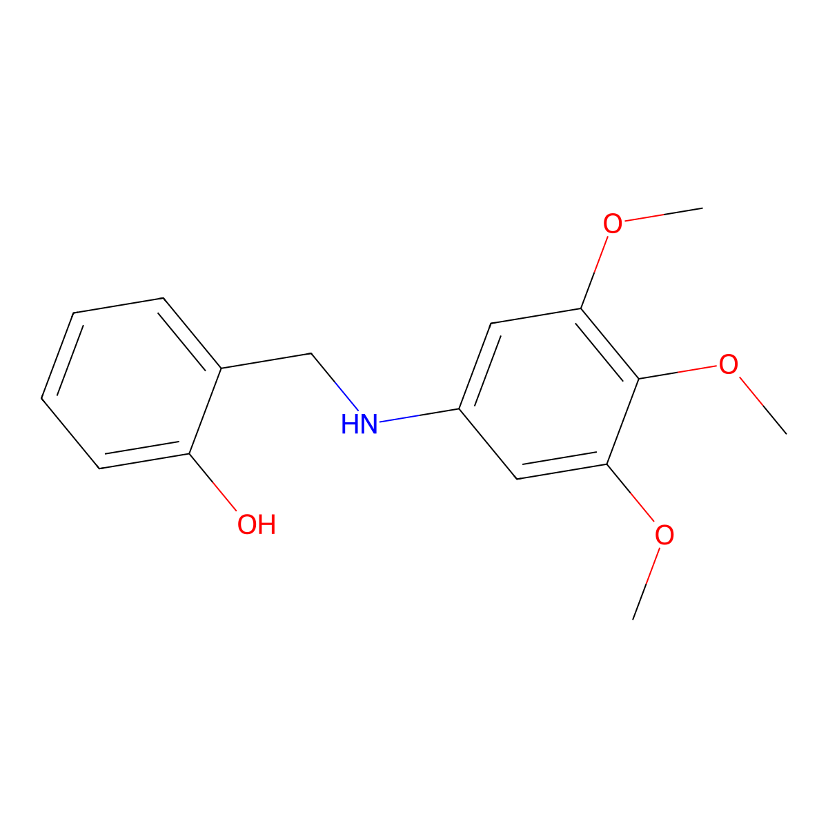 2-{[(3,4,5-Trimethoxyphenyl)amino]methyl}phenol molecular structure, CAS 104768-30-1