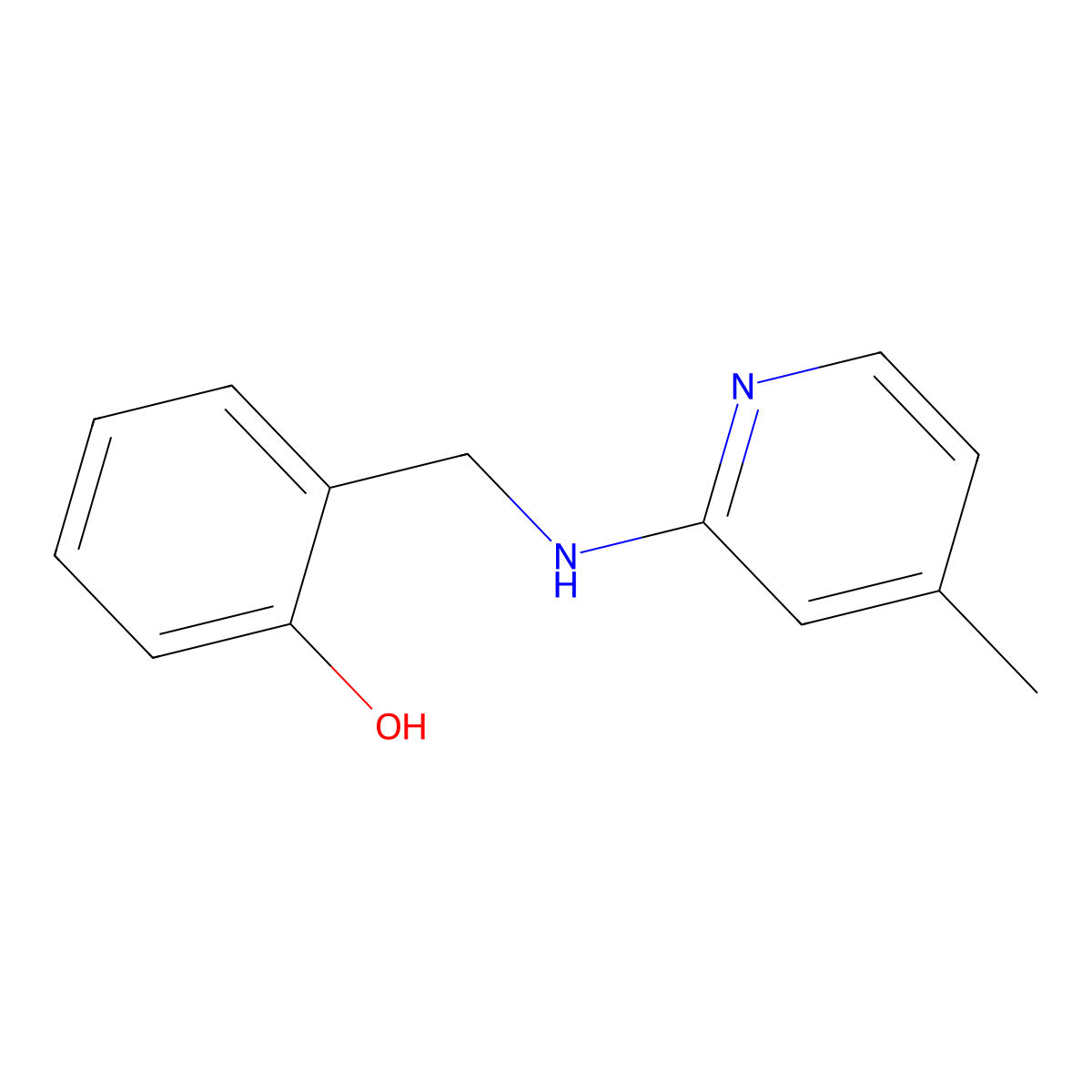 2-{[(4-Methyl-2-pyridinyl)amino]methyl}phenol molecular structure, CAS 104768-35-6