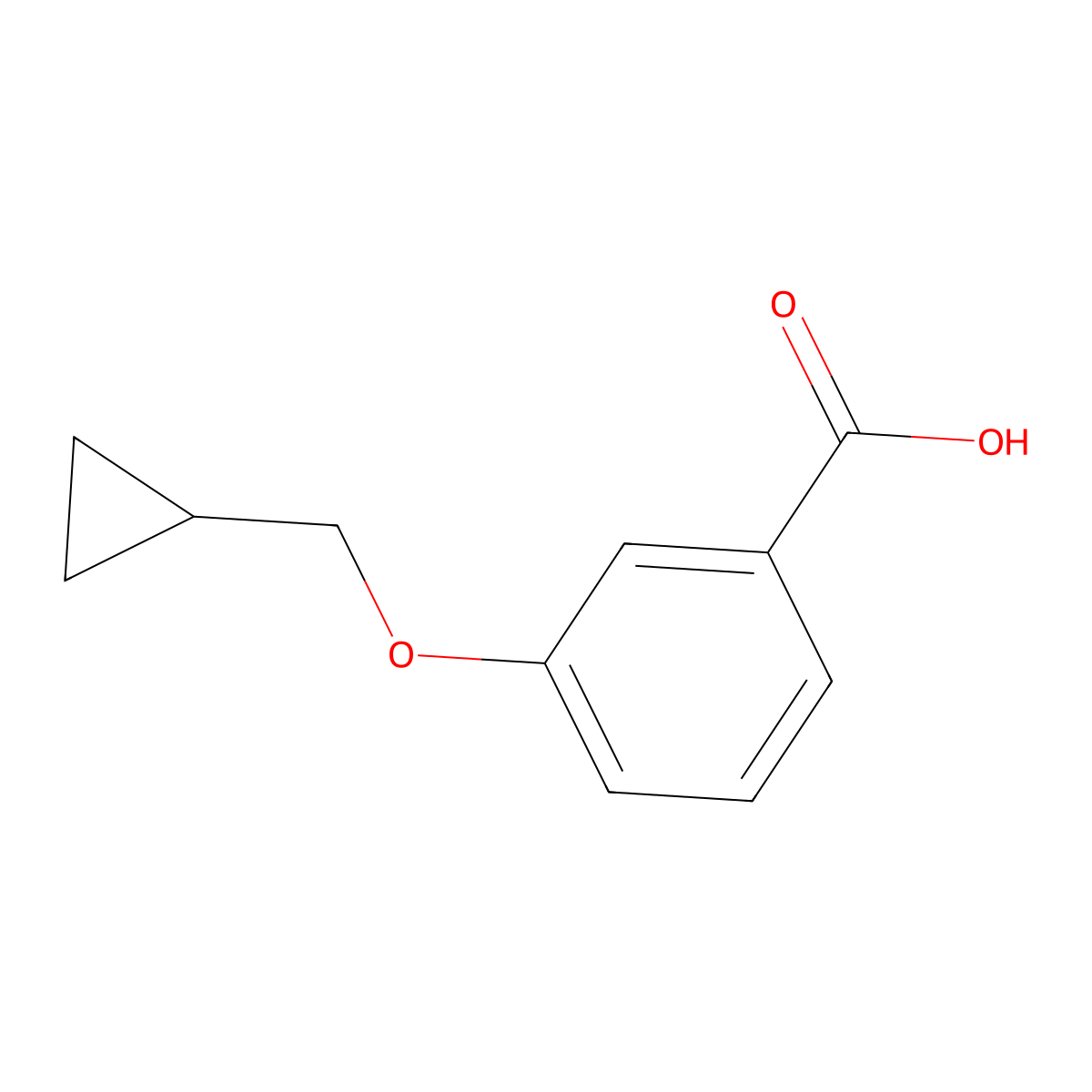3-(Cyclopropylmethoxy)benzoic acid molecular structure, CAS 1047680-61-4