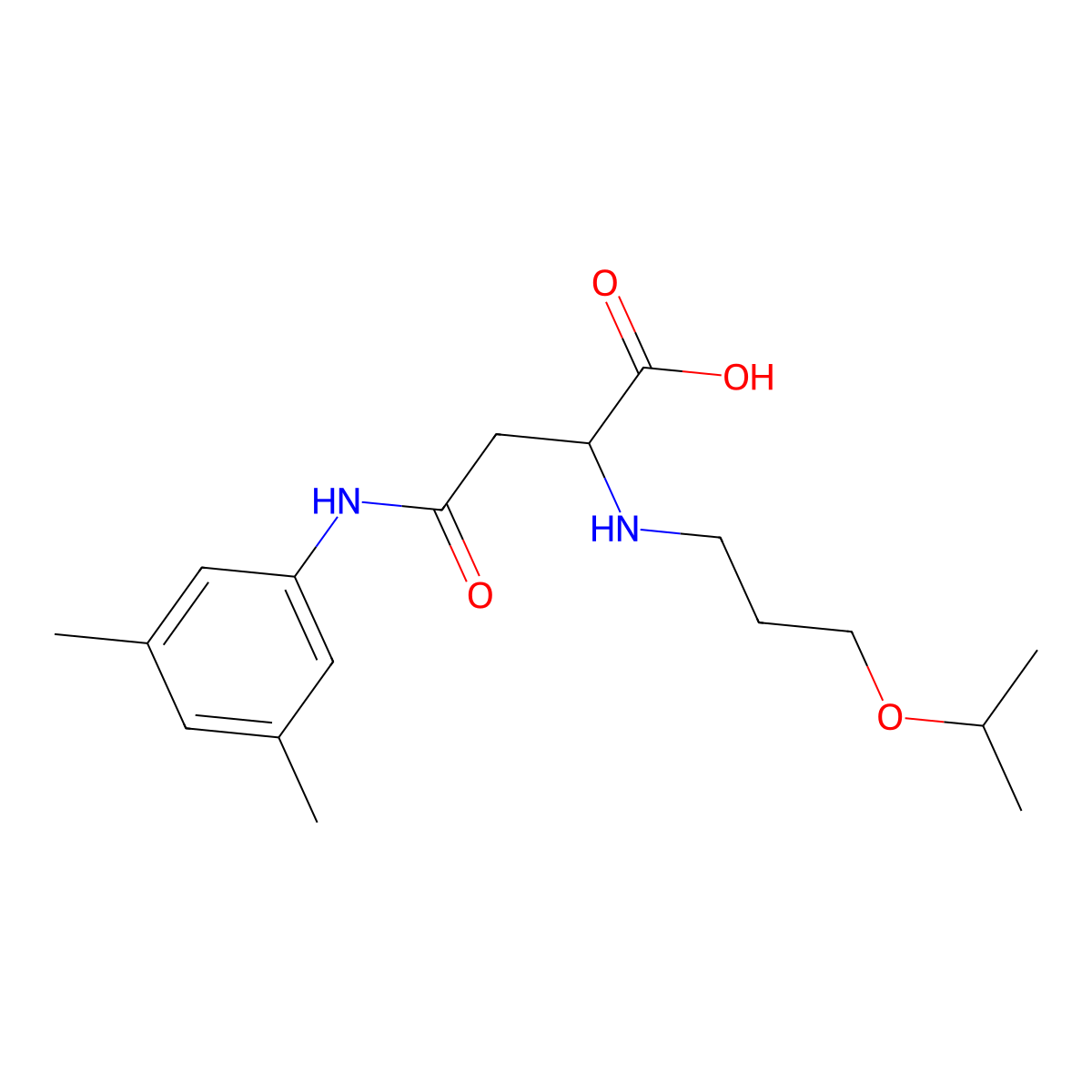 4-((3,5-Dimethylphenyl)amino)-2-((3-isopropoxypropyl)amino)-4-oxobutanoic acid molecular structure, CAS 1047680-73-8
