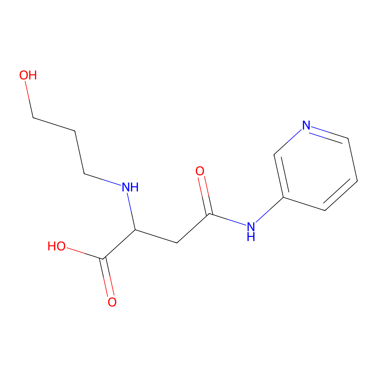 2-((3-Hydroxypropyl)amino)-4-oxo-4-(pyridin-3-ylamino)butanoic acid molecular structure, CAS 1047680-91-0