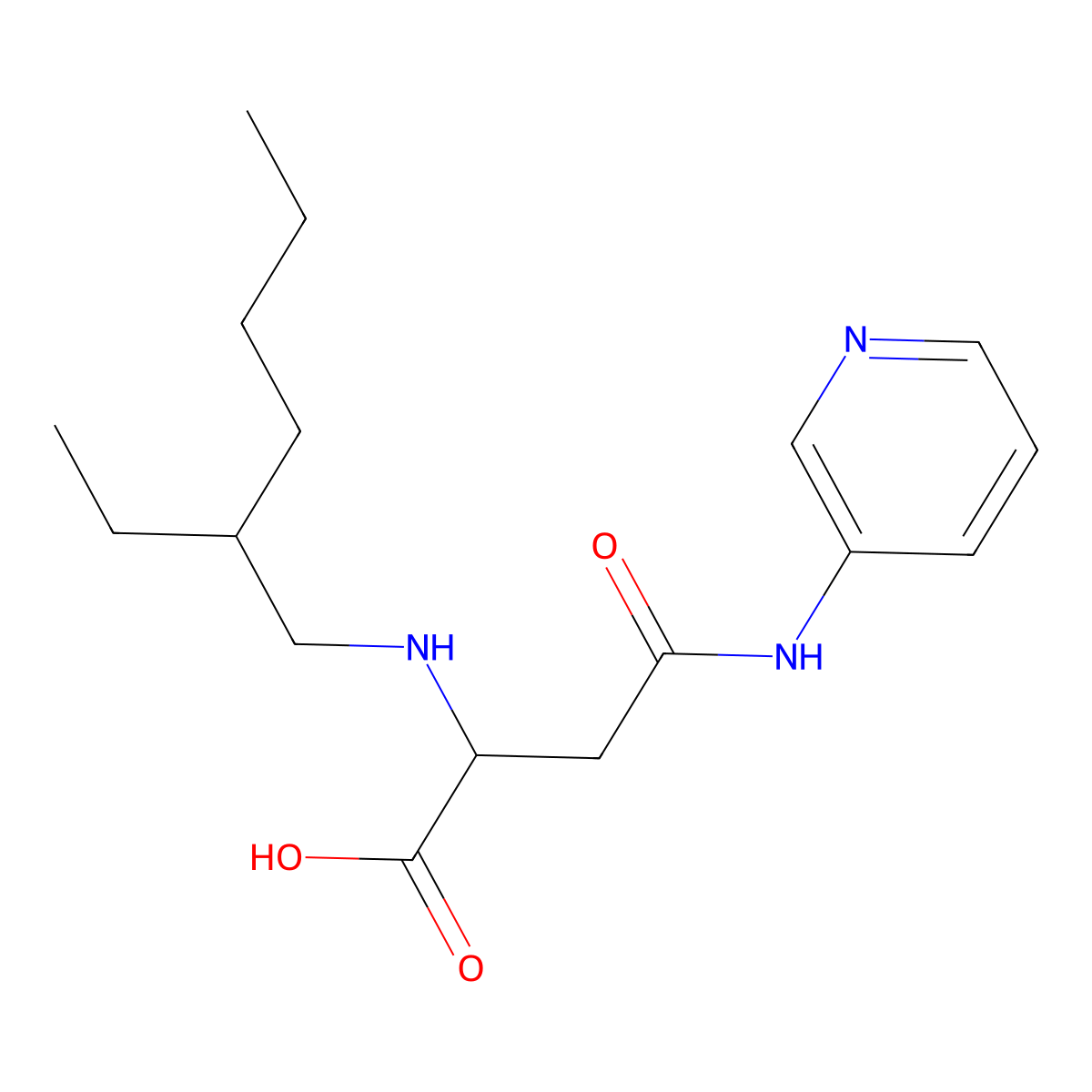 2-((2-Ethylhexyl)amino)-4-oxo-4-(pyridin-3-ylamino)butanoic acid molecular structure, CAS 1047681-01-5