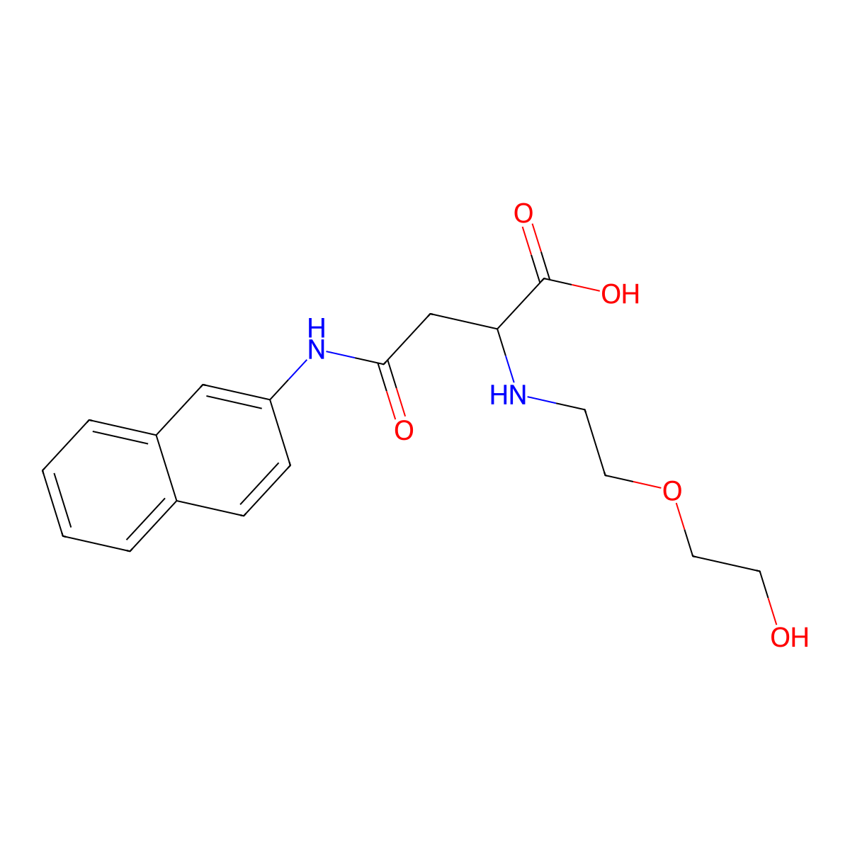 2-((2-(2-Hydroxyethoxy)ethyl)amino)-4-(naphthalen-2-ylamino)-4-oxobutanoic acid molecular structure, CAS 1047681-87-7
