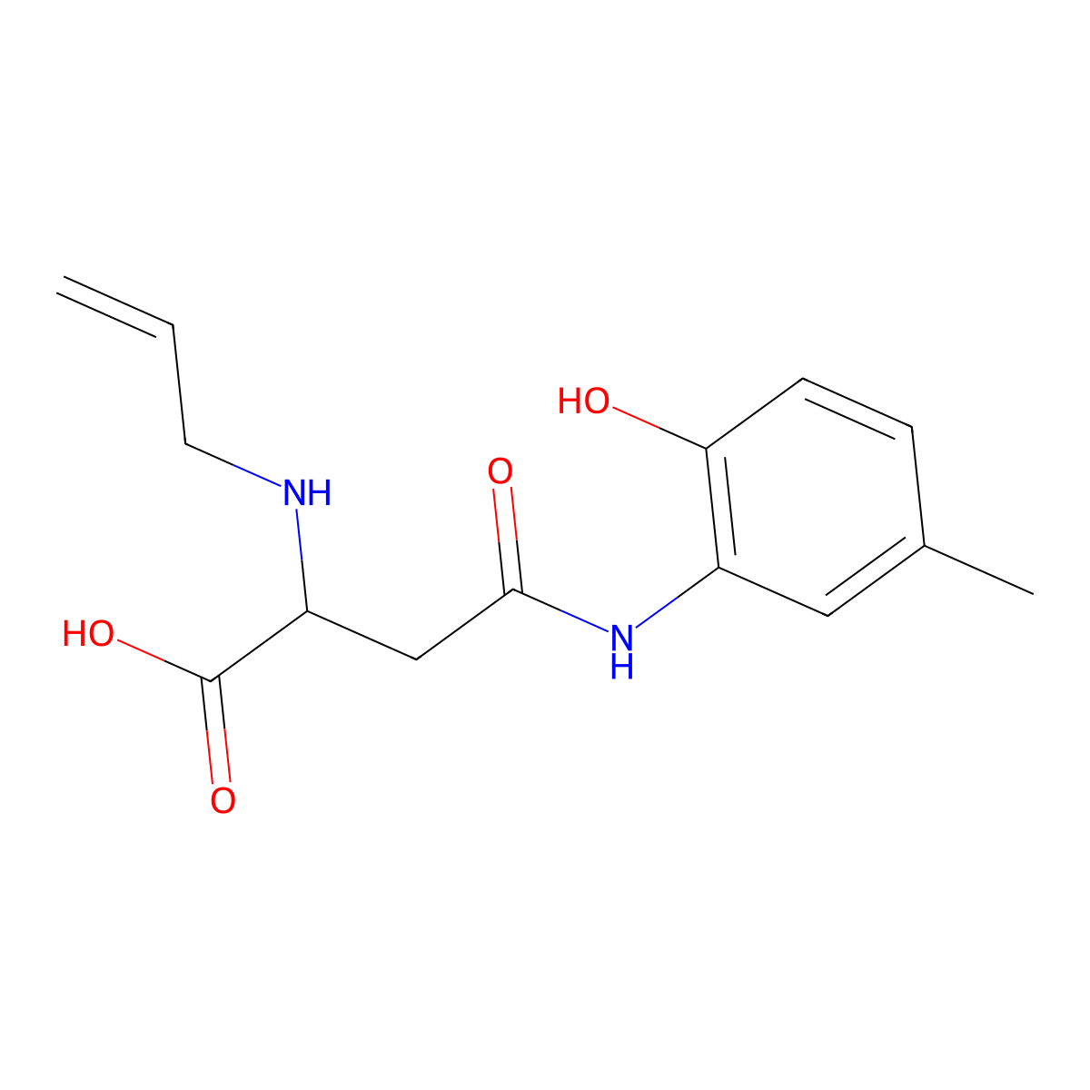 2-(Allylamino)-4-((2-hydroxy-5-methylphenyl)amino)-4-oxobutanoic acid molecular structure, CAS 1047682-49-4