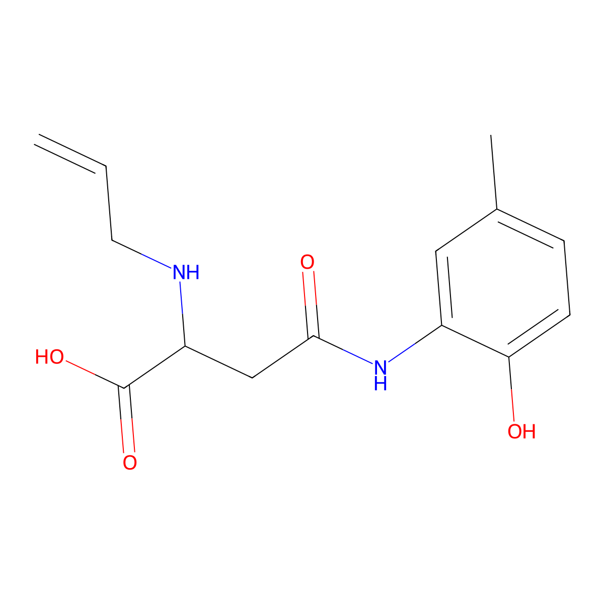 2-(Allylamino)-4-((2-hydroxy-5-methylphenyl)amino)-4-oxobutanoic acid molecular structure, CAS 1047682-49-4
