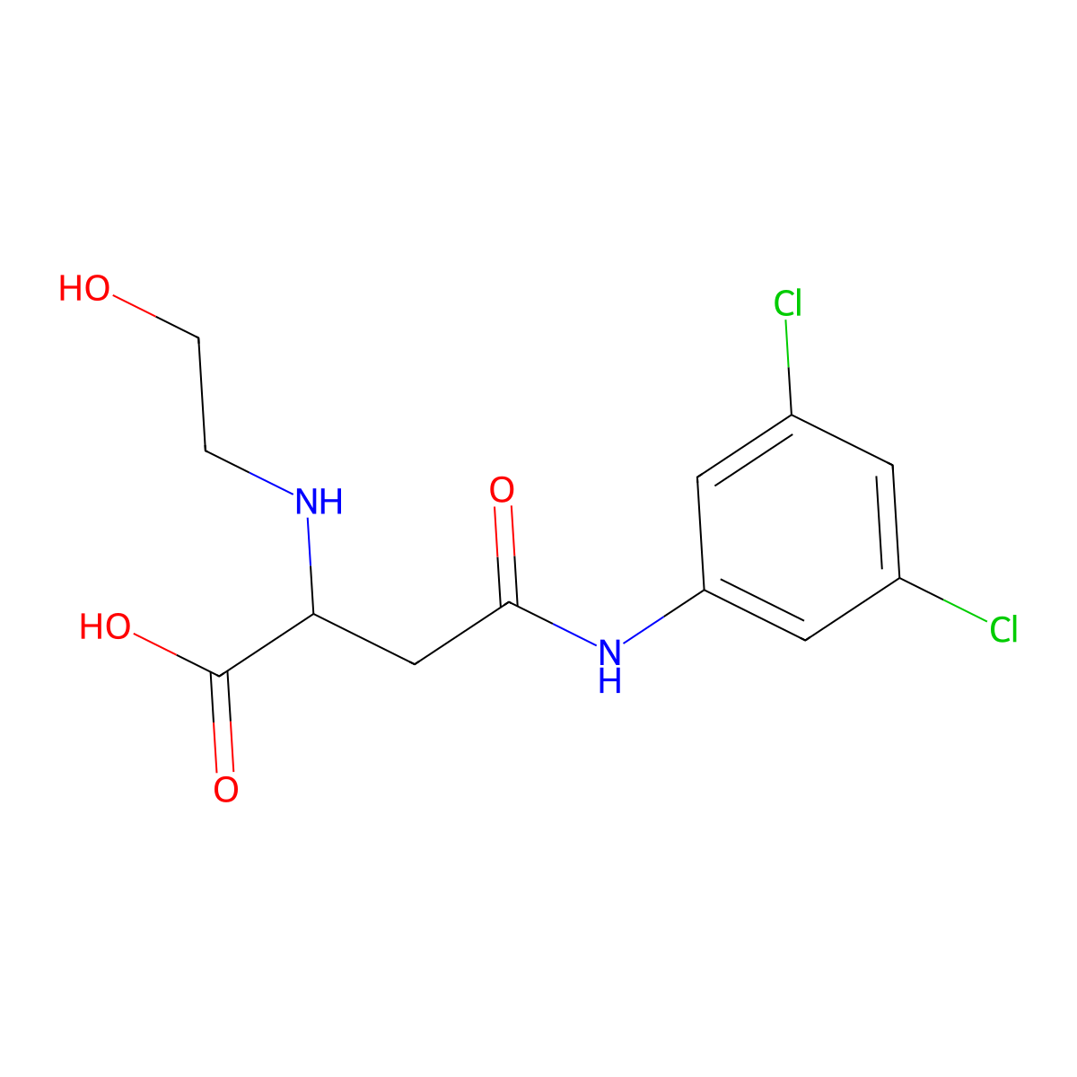 4-((3,5-Dichlorophenyl)amino)-2-((2-hydroxyethyl)amino)-4-oxobutanoic acid molecular structure, CAS 1047682-50-7