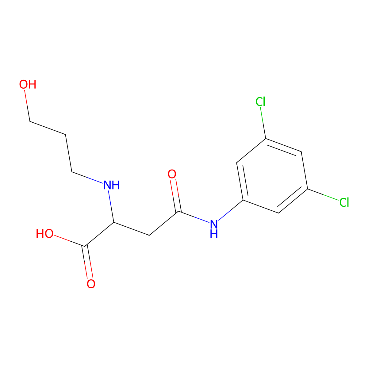 4-((3,5-Dichlorophenyl)amino)-2-((3-hydroxypropyl)amino)-4-oxobutanoic acid molecular structure, CAS 1047682-55-2
