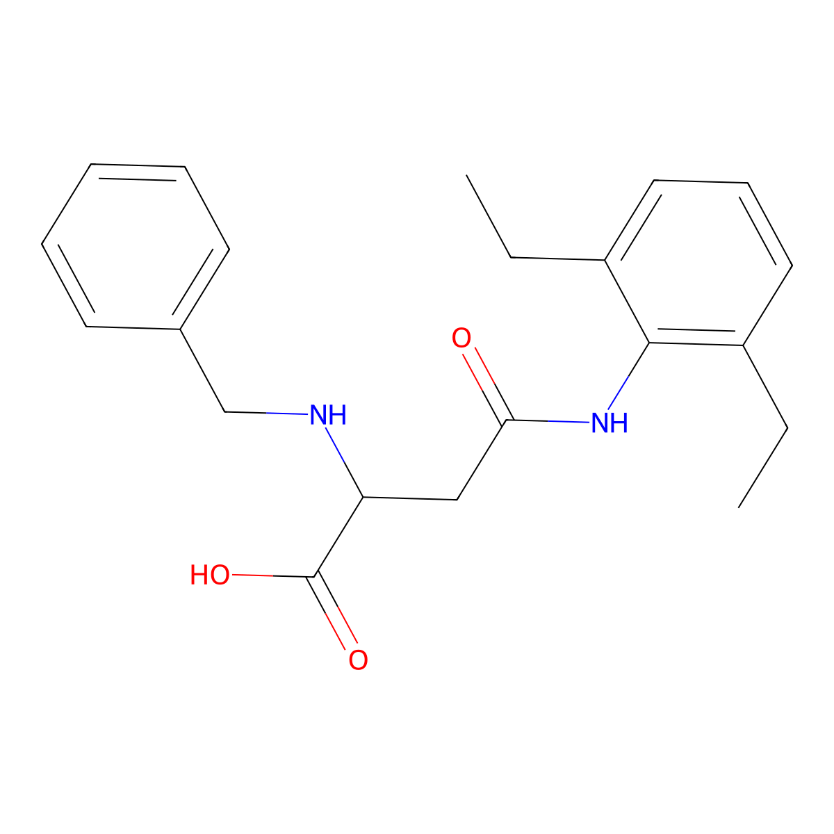 2-(Benzylamino)-4-((2,6-diethylphenyl)amino)-4-oxobutanoic acid molecular structure, CAS 1047682-97-2