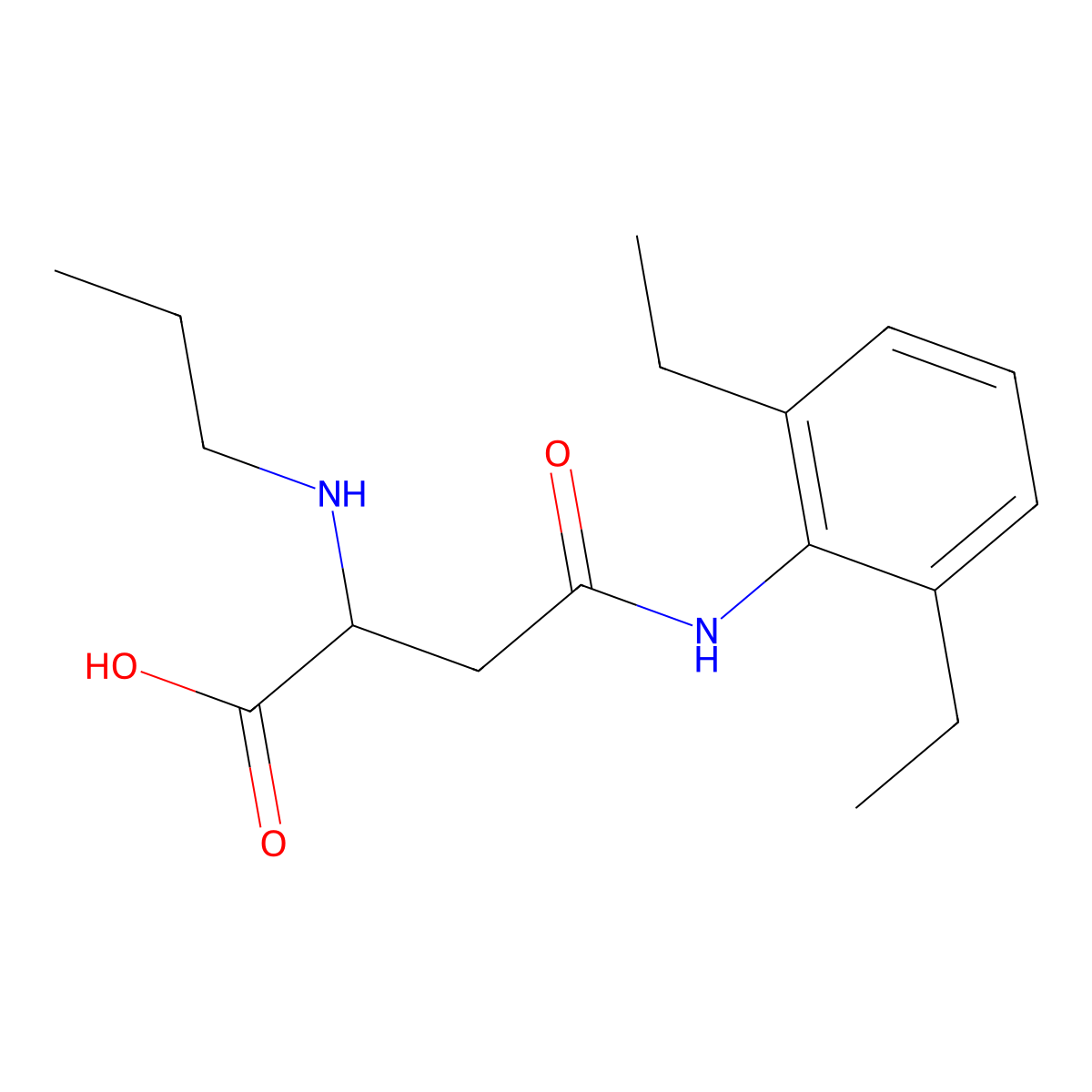4-((2,6-Diethylphenyl)amino)-4-oxo-2-(propylamino)butanoic acid molecular structure, CAS 1047683-04-4