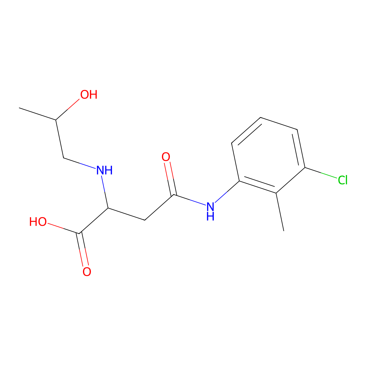 4-((3-Chloro-2-methylphenyl)amino)-2-((2-hydroxypropyl)amino)-4-oxobutanoic acid molecular structure, CAS 1047683-11-3