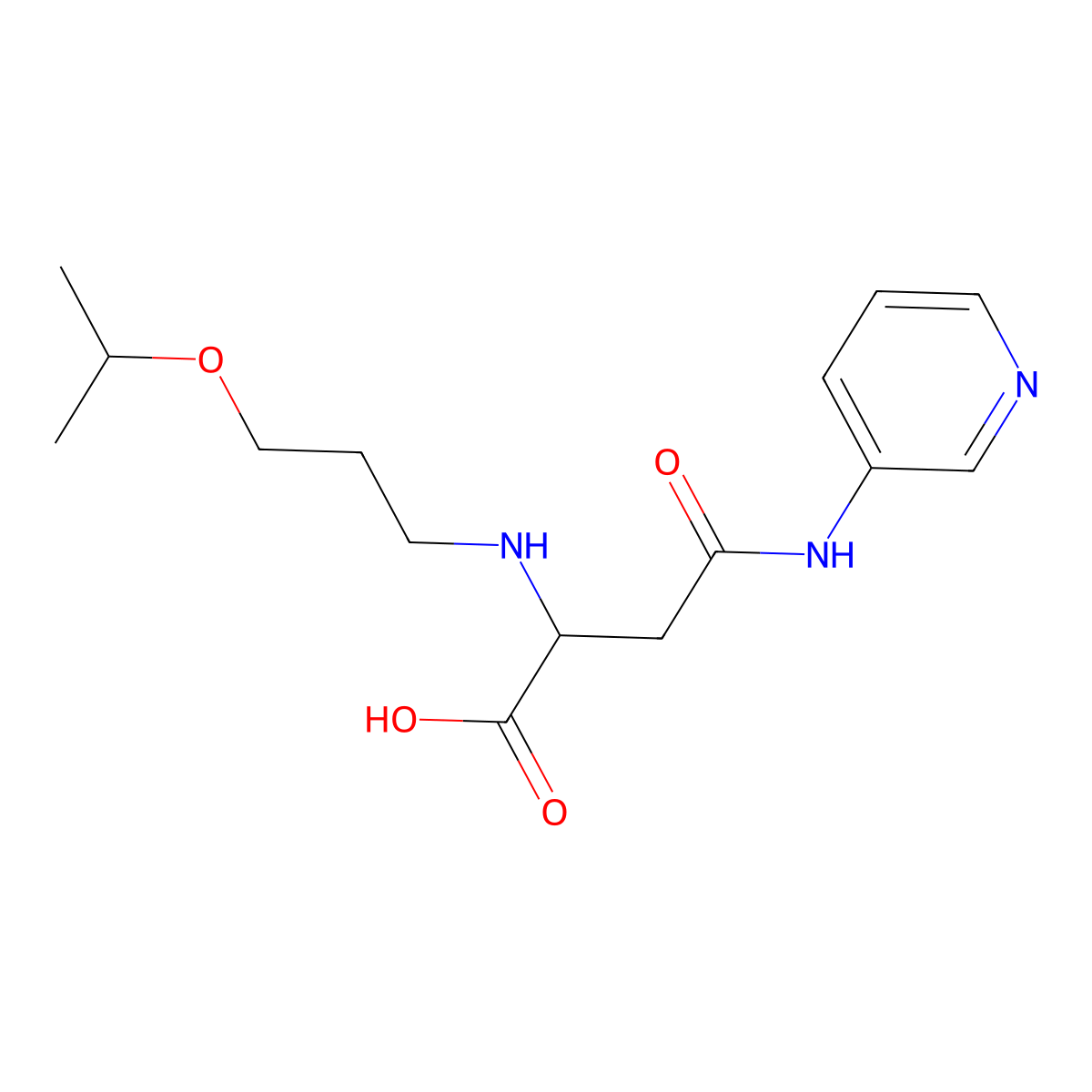 2-((3-Isopropoxypropyl)amino)-4-oxo-4-(pyridin-3-ylamino)butanoic acid molecular structure, CAS 1047683-12-4