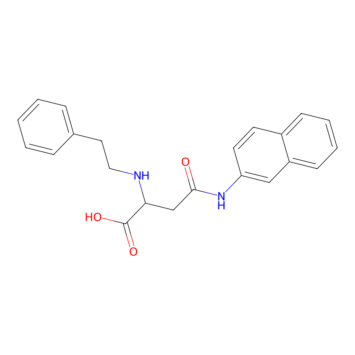 4-(Naphthalen-2-ylamino)-4-oxo-2-(phenethylamino)butanoic acid molecular structure, CAS 1047683-14-6