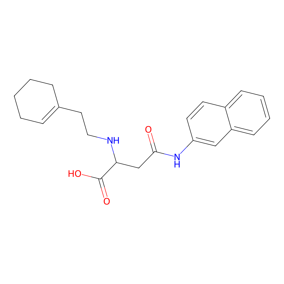 2-((2-(Cyclohex-1-en-1-yl)ethyl)amino)-4-(naphthalen-2-ylamino)-4-oxobutanoic acid molecular structure, CAS 1047683-15-7
