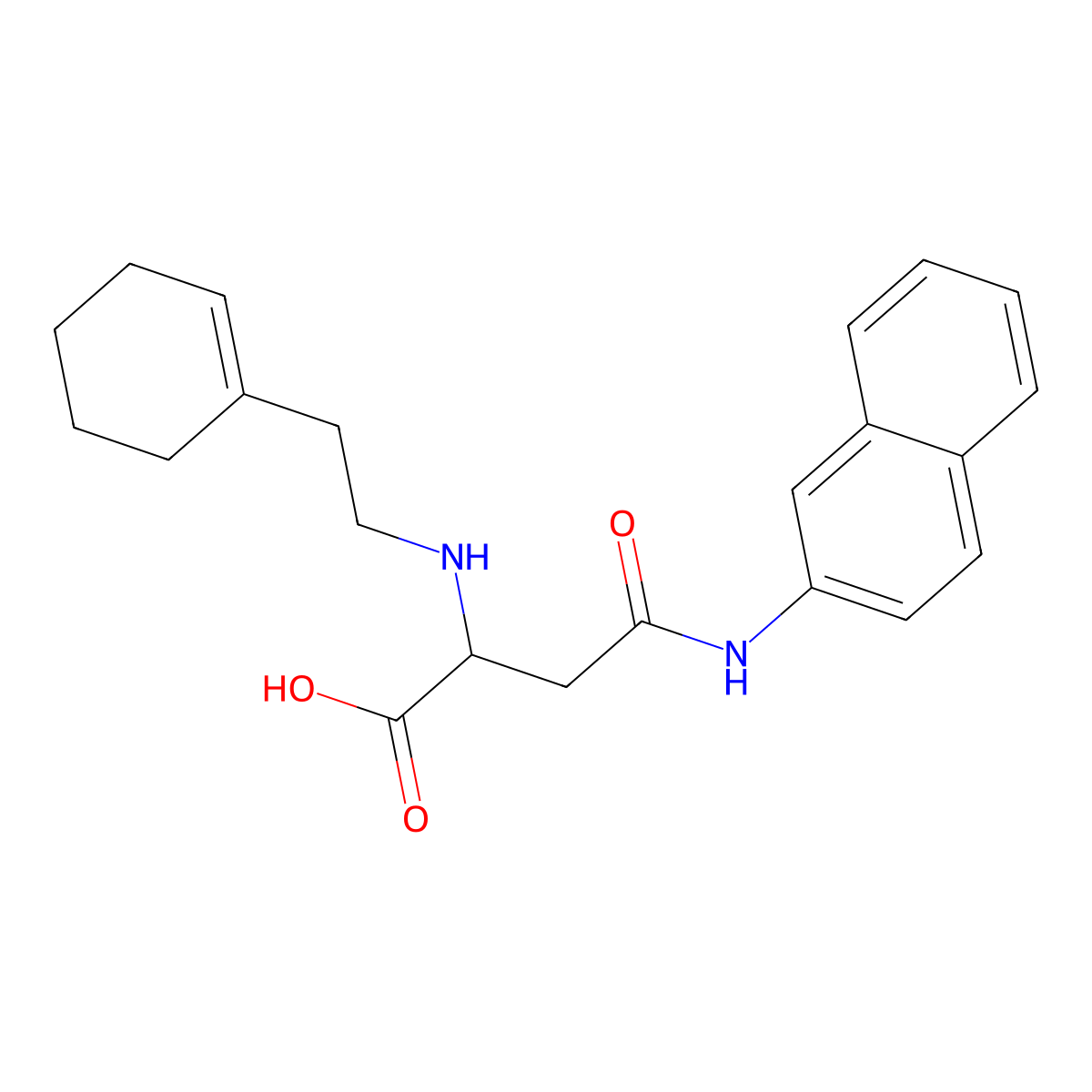 2-((2-(Cyclohex-1-en-1-yl)ethyl)amino)-4-(naphthalen-2-ylamino)-4-oxobutanoic acid molecular structure, CAS 1047683-15-7