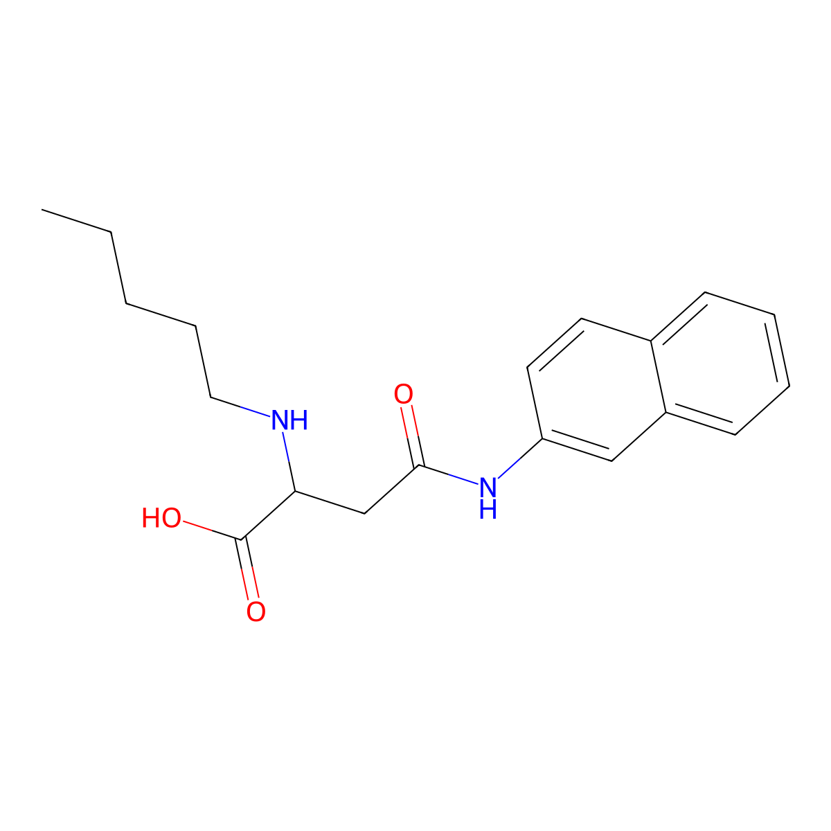4-(Naphthalen-2-ylamino)-4-oxo-2-(pentylamino)butanoic acid molecular structure, CAS 1047683-16-8