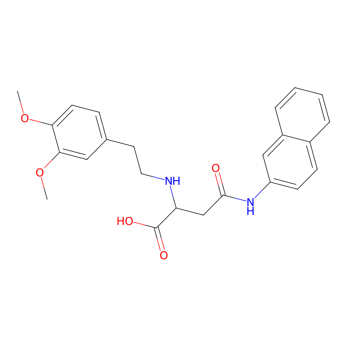 2-((3,4-Dimethoxyphenethyl)amino)-4-(naphthalen-2-ylamino)-4-oxobutanoic acid molecular structure, CAS 1047683-17-9
