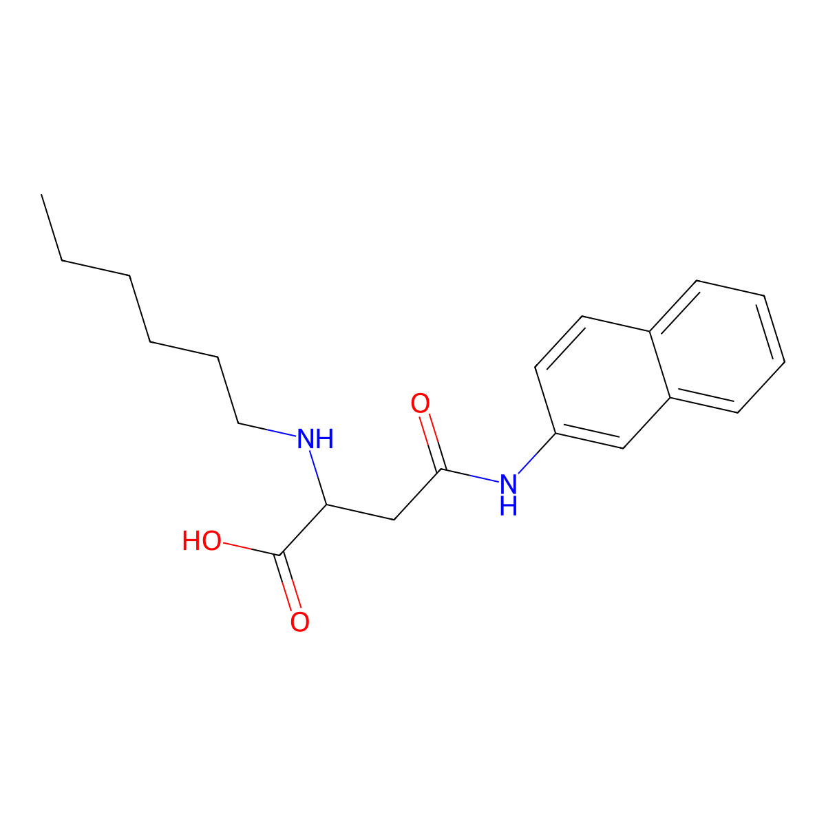 2-(Hexylamino)-4-(naphthalen-2-ylamino)-4-oxobutanoic acid molecular structure, CAS 1047683-21-5