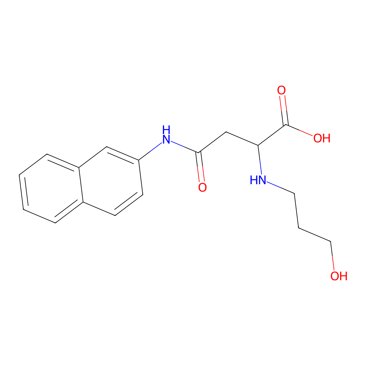 2-((3-Hydroxypropyl)amino)-4-(naphthalen-2-ylamino)-4-oxobutanoic acid molecular structure, CAS 1047683-23-7