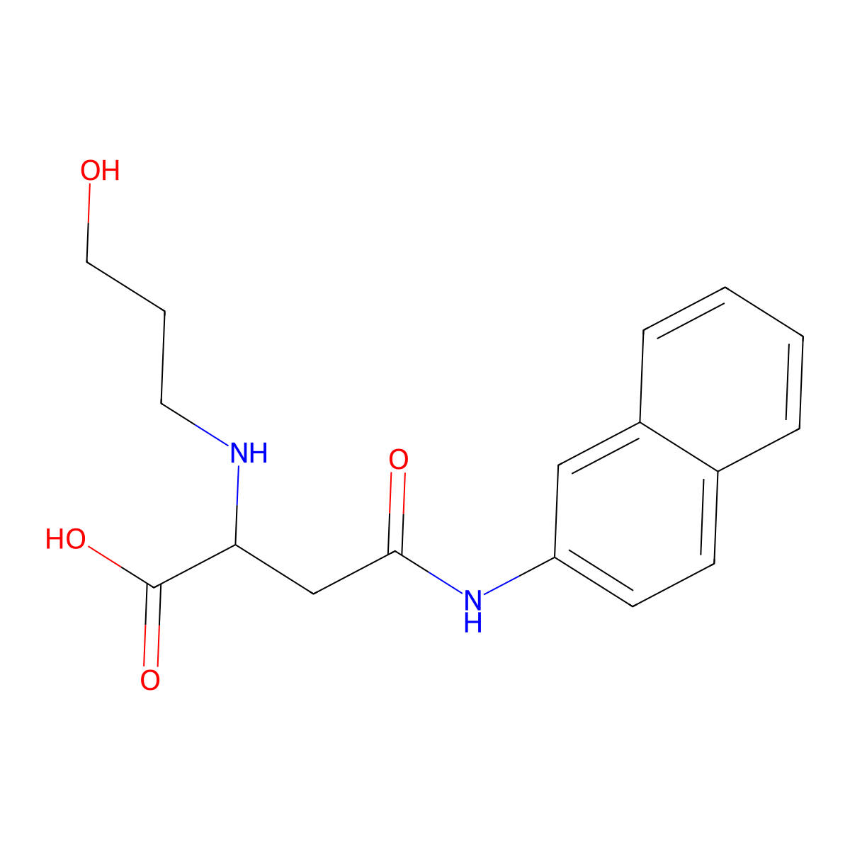 2-((3-Hydroxypropyl)amino)-4-(naphthalen-2-ylamino)-4-oxobutanoic acid molecular structure, CAS 1047683-23-7