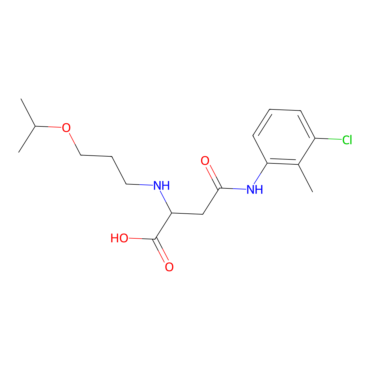 4-((3-Chloro-2-methylphenyl)amino)-2-((3-isopropoxypropyl)amino)-4-oxobutanoic acid molecular structure, CAS 1047683-51-1