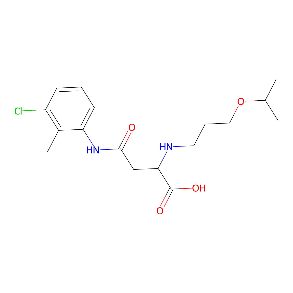 4-((3-Chloro-2-methylphenyl)amino)-2-((3-isopropoxypropyl)amino)-4-oxobutanoic acid molecular structure, CAS 1047683-51-1