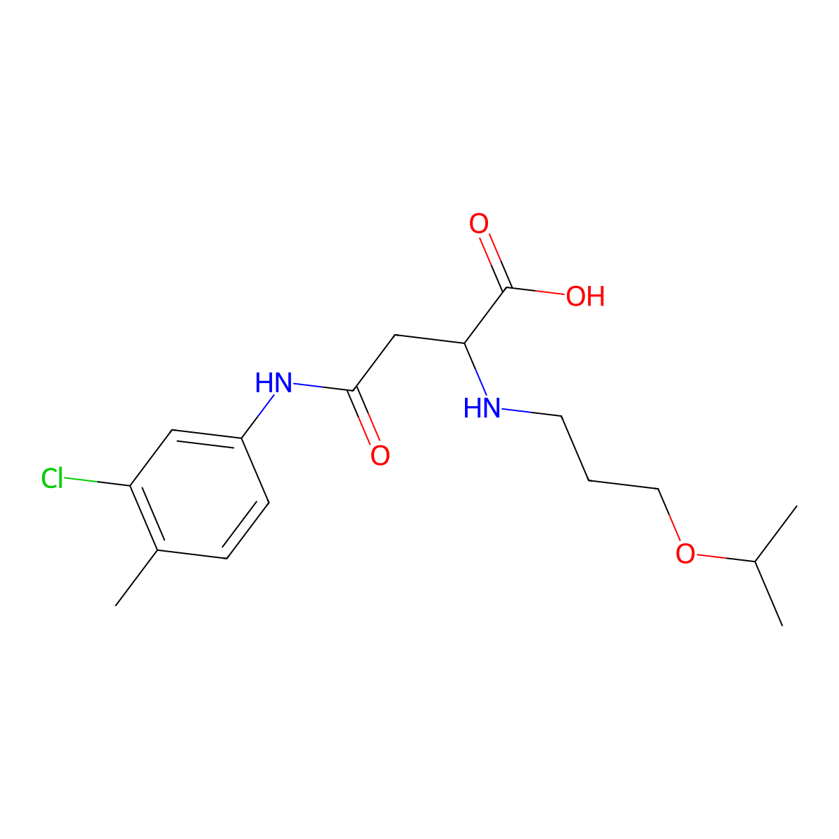 4-((3-Chloro-4-methylphenyl)amino)-2-((3-isopropoxypropyl)amino)-4-oxobutanoic acid molecular structure, CAS 1047683-53-3