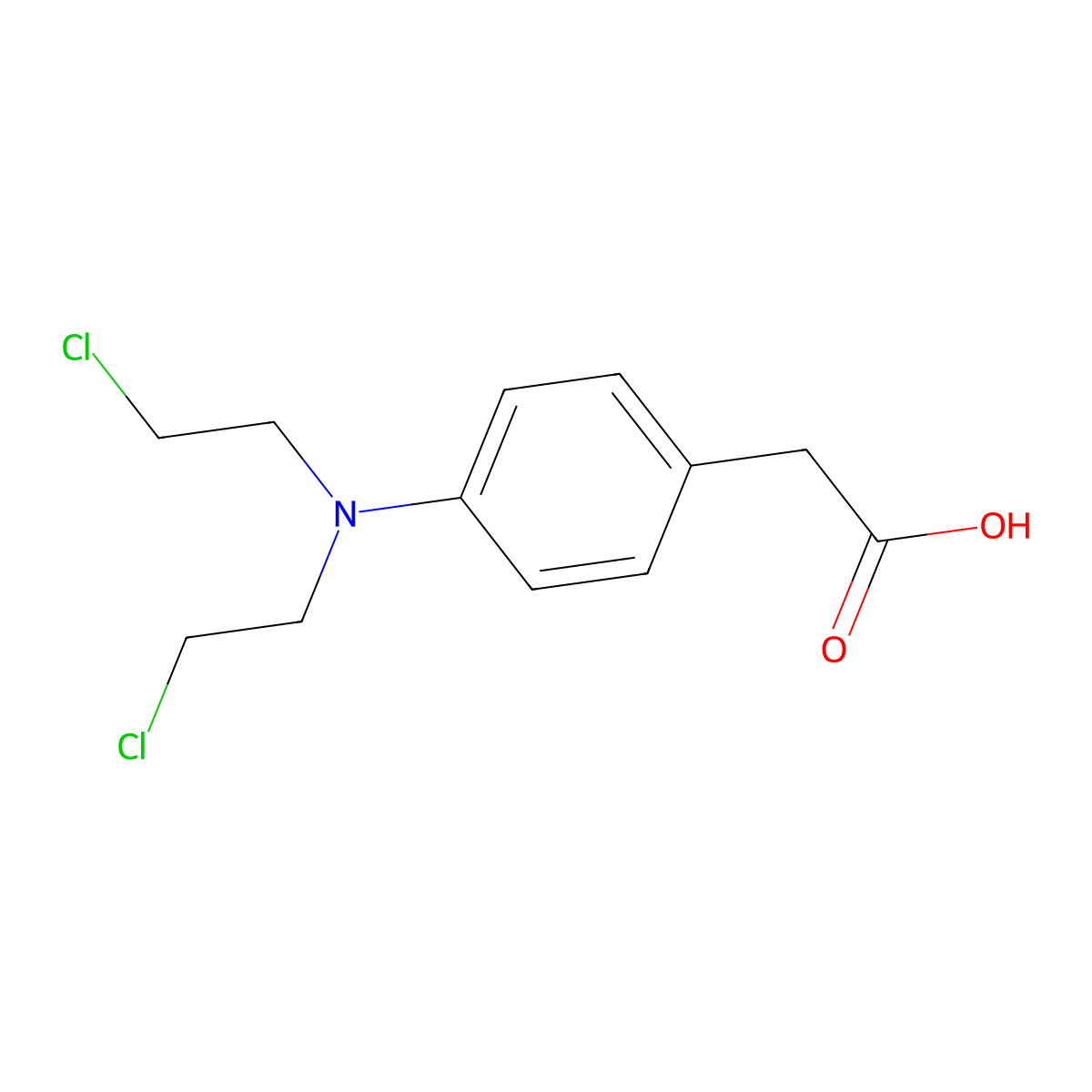 4-(Bis(2-chloroethyl)amino)benzeneacetic acid molecular structure, CAS 10477-72-2