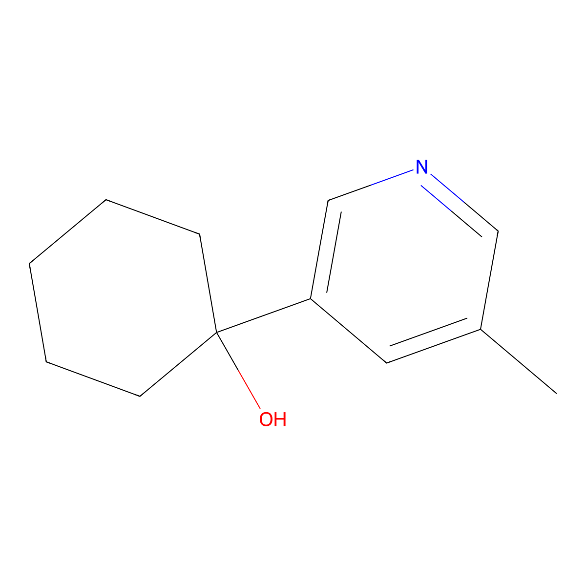 1-(5-Methyl-3-pyridinyl)cyclohexanol molecular structure, CAS 10477-93-7