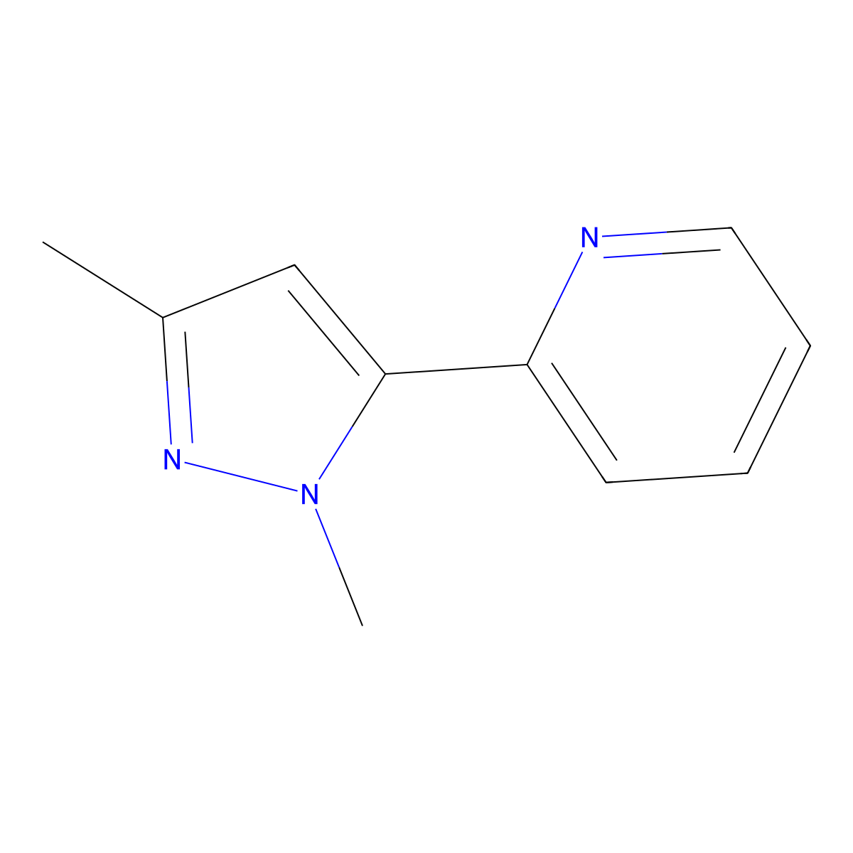 2-(1,3-Dimethyl-1H-pyrazol-5-yl)pyridine molecular structure, CAS 104771-49-5