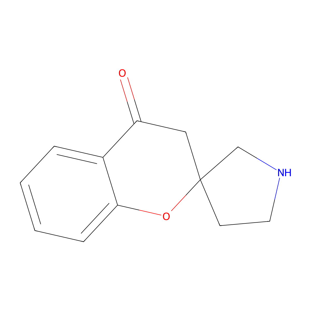 3,4-Dihydrospiro[1-benzopyran-2,3'-pyrrolidine]-4-one molecular structure, CAS 1047721-74-3