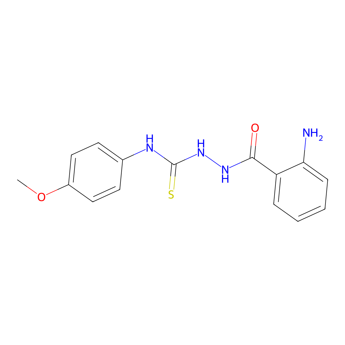 2-amino-N-{[(4-methoxyphenyl)carbamothioyl]amino}benzamide molecular structure, CAS 1047724-29-7