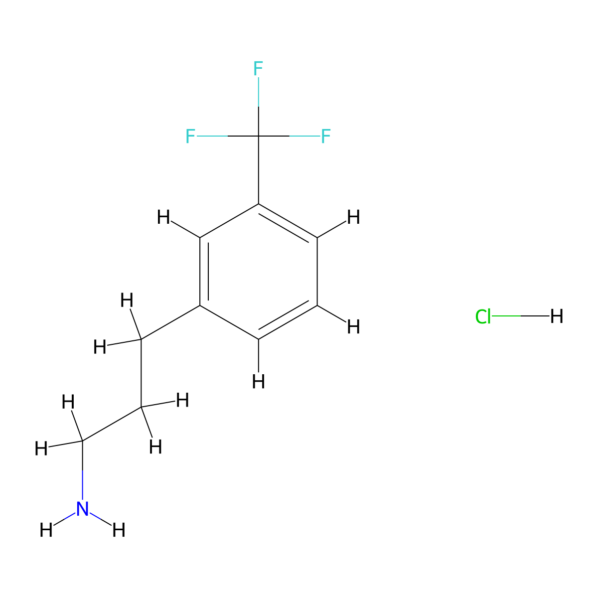 3-[3-(Trifluoromethyl)phenyl]propan-1-amine hydrochloride molecular structure, CAS 104774-93-8