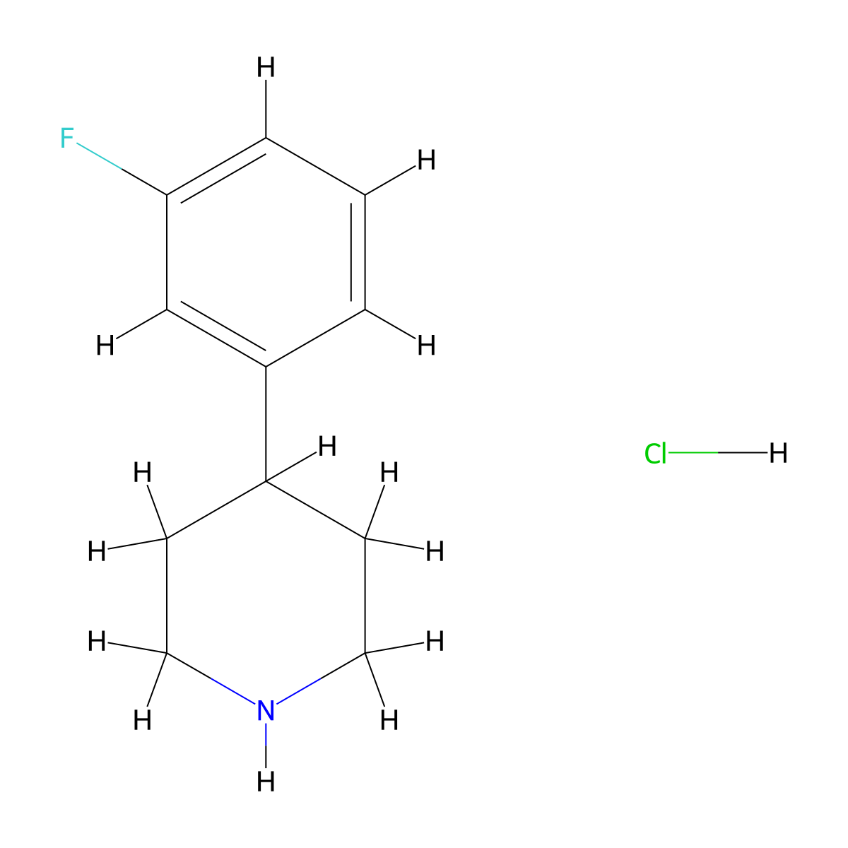 4-(3-Fluorophenyl)piperidine hydrochloride molecular structure, CAS 104774-94-9