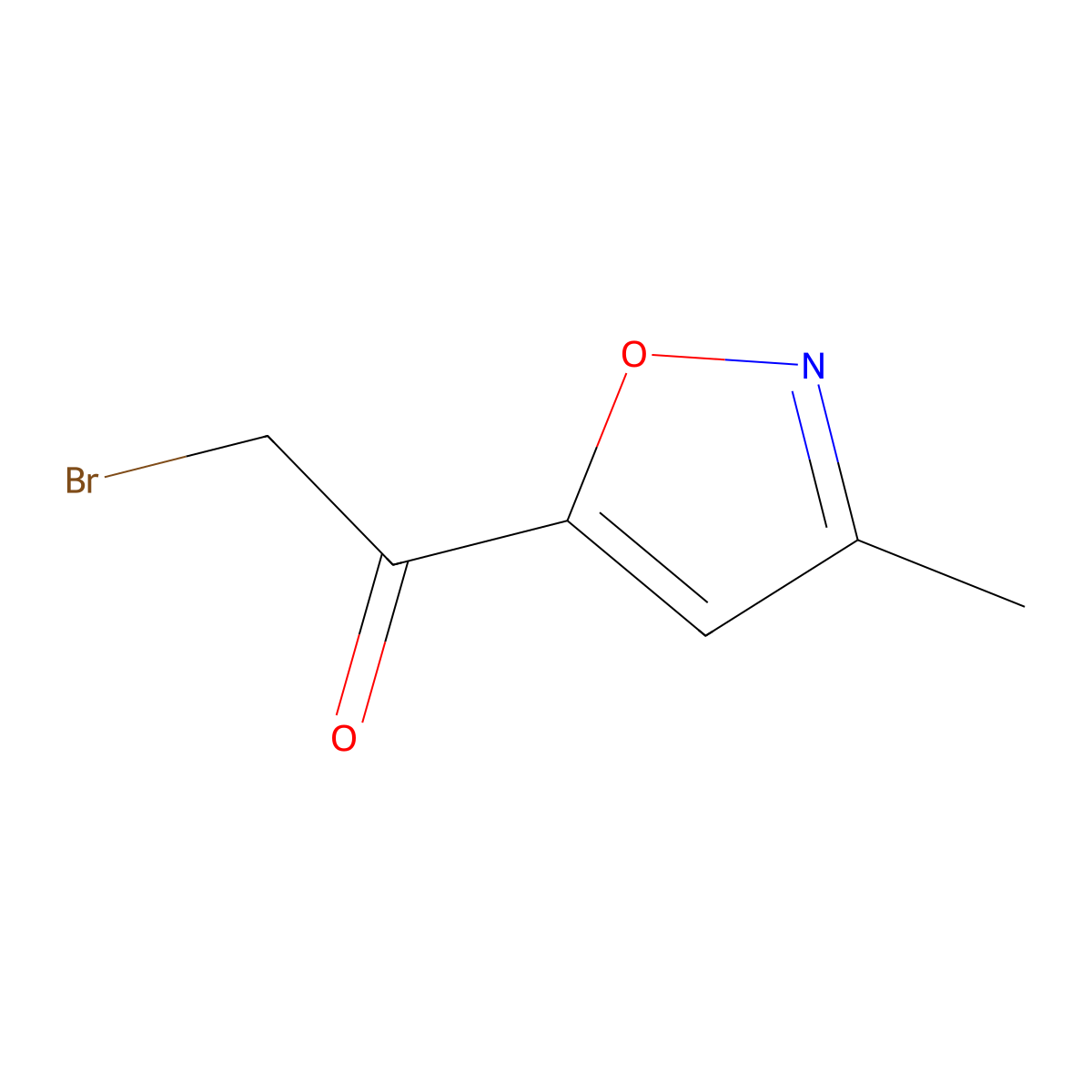 2-Bromo-1-(3-methylisoxazol-5-yl)ethanone molecular structure, CAS 104777-32-4